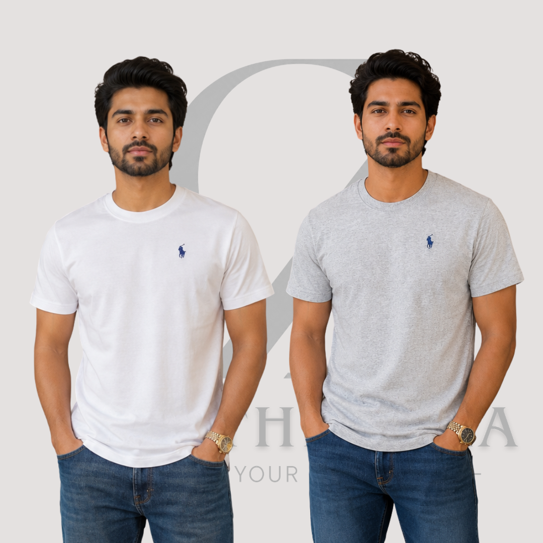 Premium Crew Neck T-Shirt – 2 Piece Combo Pack